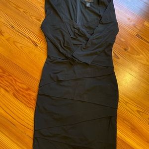 Black slimming dress long sleeve WHBM